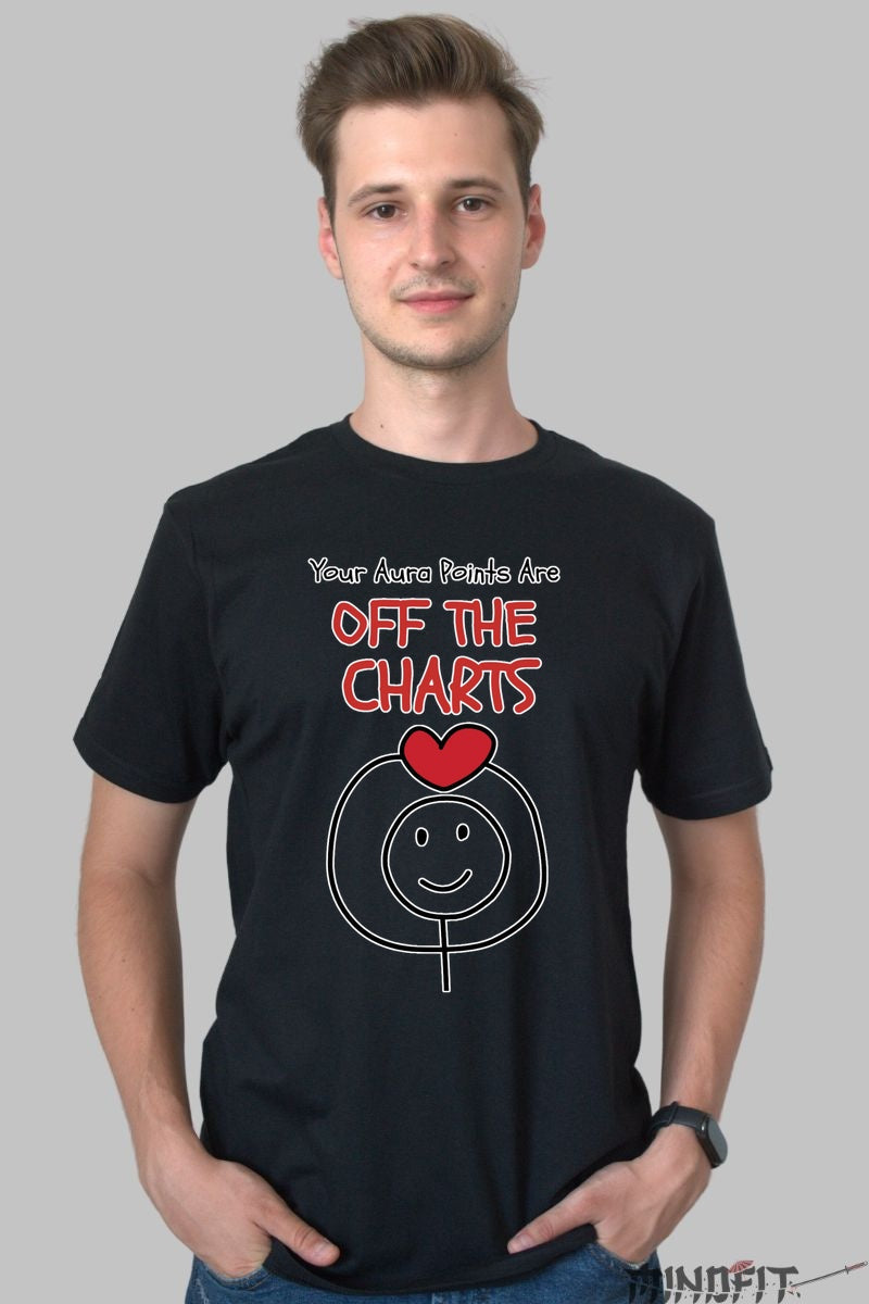 Tricou Cu Aura Pozitiva - Off The Charts barbat negru