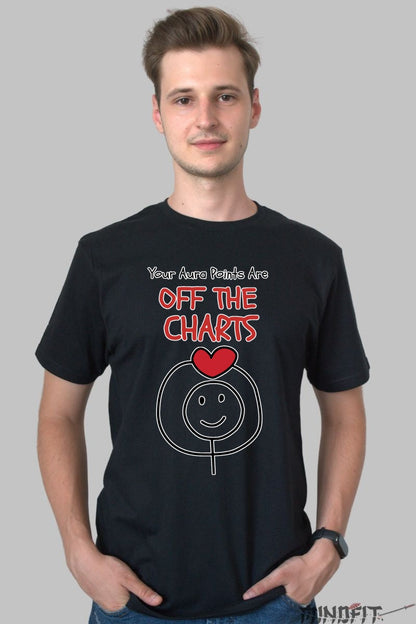 Tricou Cu Aura Pozitiva - Off The Charts barbat negru