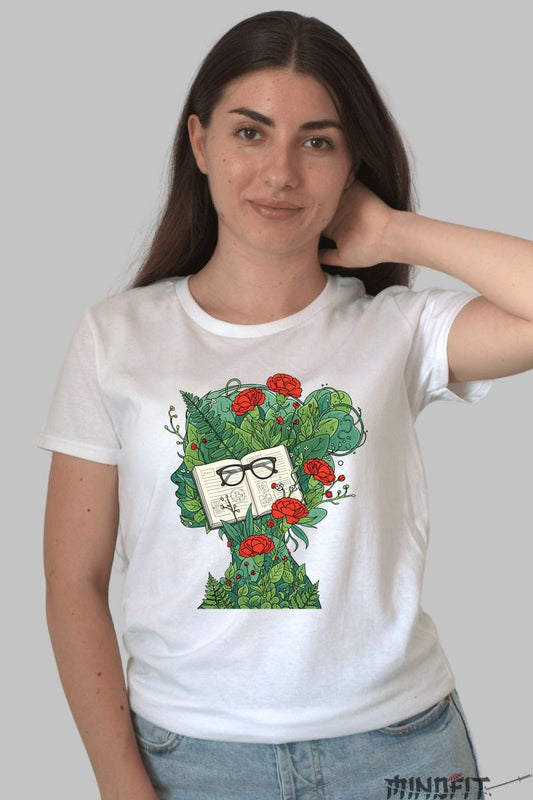 Tricou Cu Flori De Primavara - Ganduri Inflorite Dama Alb