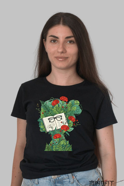 Tricou Cu Flori De Primavara - Ganduri Inflorite Dama Negru