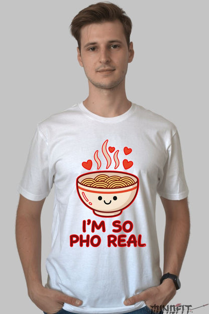 Tricou Cu Pho - I'm So Pho Real barbat alb