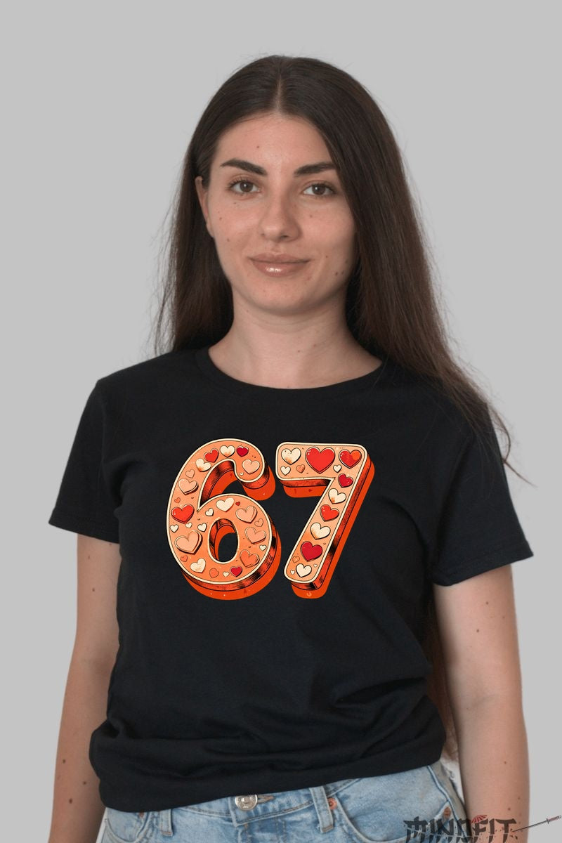 Tricou Cuplu Valentine's Day - Dragoste In Stil 67 dama negru