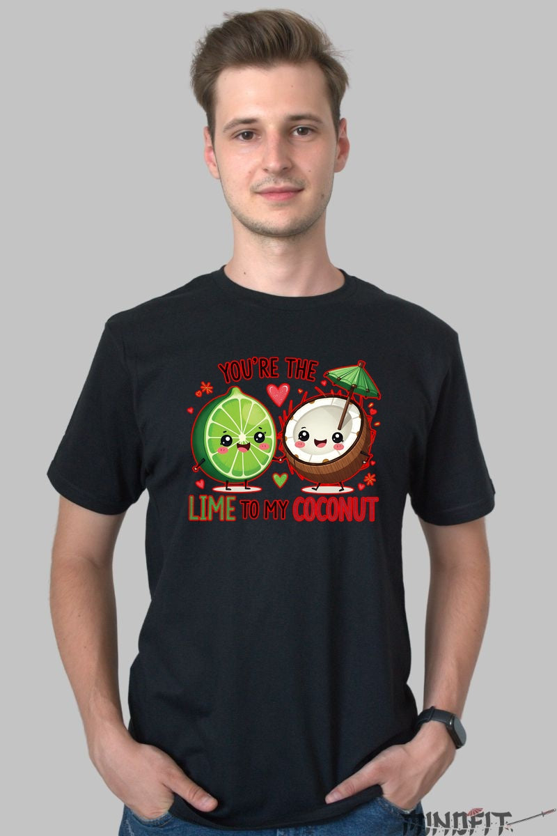 Tricou Cuplu Valentine's Day - Lime To My Coconut barbat negru