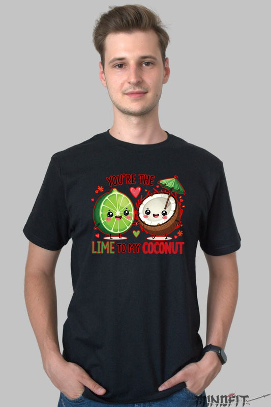 Tricou Cuplu Valentine's Day - Lime To My Coconut barbat negru