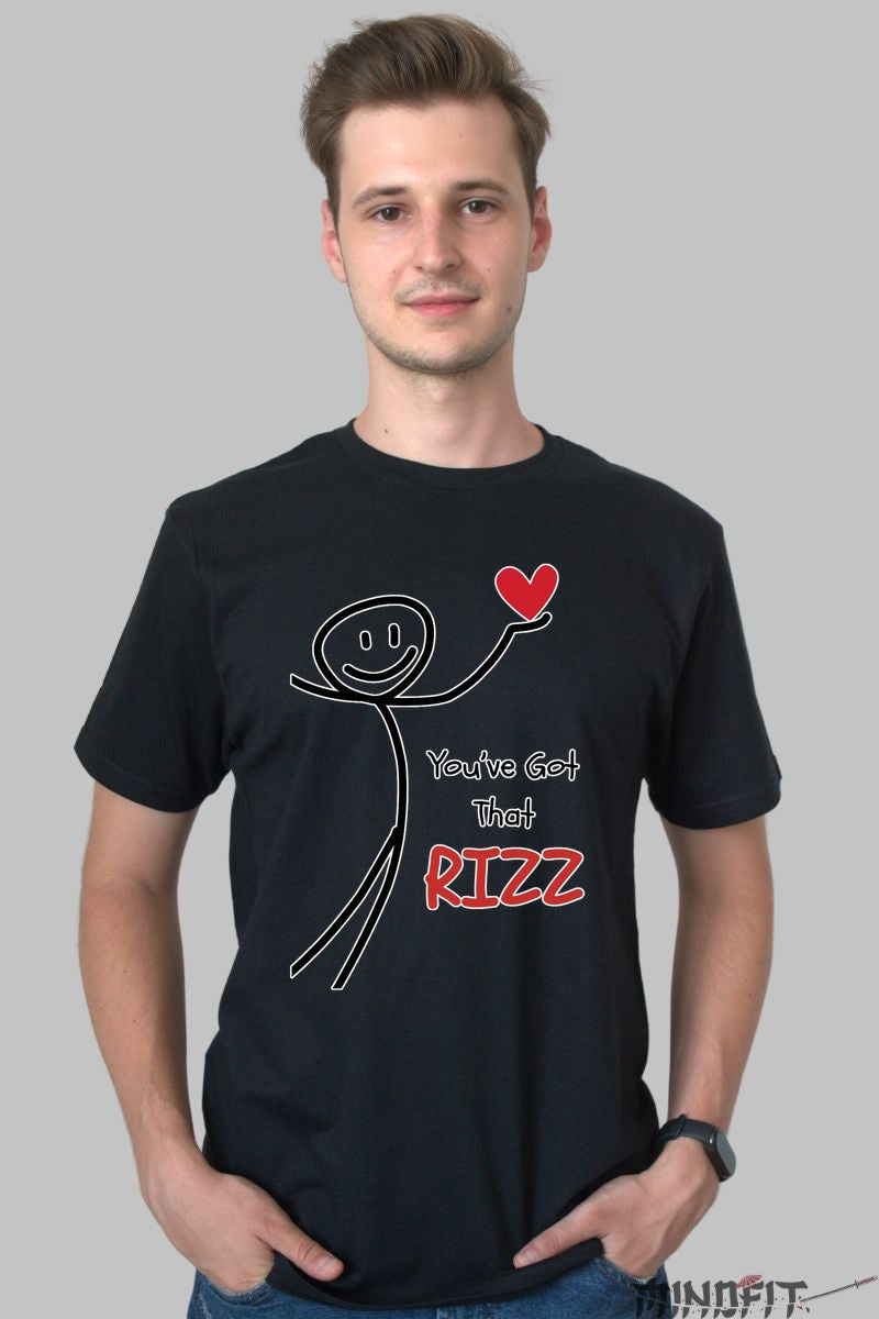 Tricou Cuplu Valentine's Day - You've Got That RIZZ barbat negru