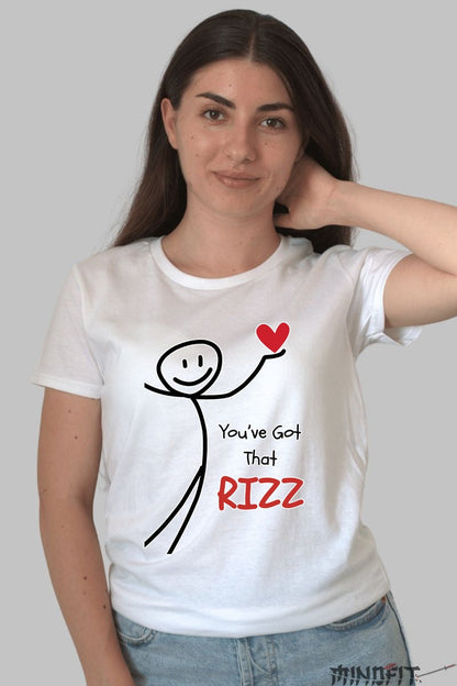 Tricou Cuplu Valentine's Day - You've Got That RIZZ dama alb