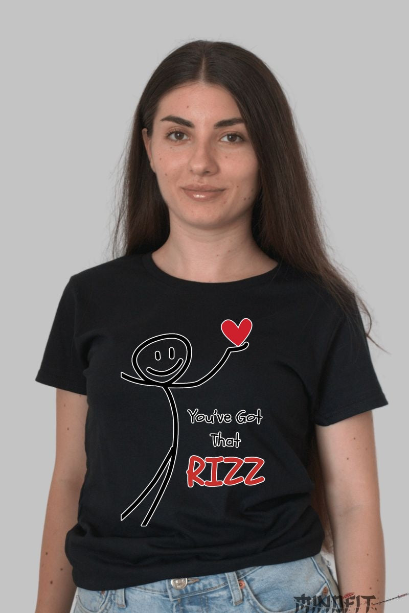 Tricou Cuplu Valentine's Day - You've Got That RIZZ dama negru