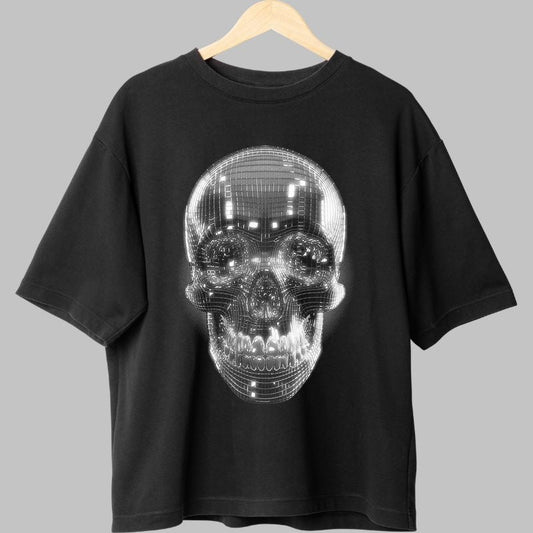 Tricou Cyber Skull - Holographic Glow Edition fata