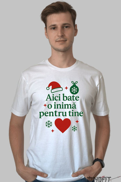 Tricou De Craciun - Aici Bate O Inima Pentru Tine dama negu