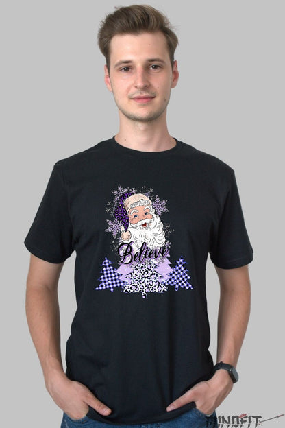 Tricou De Craciun - Believe In Mos Craciun barbat negru