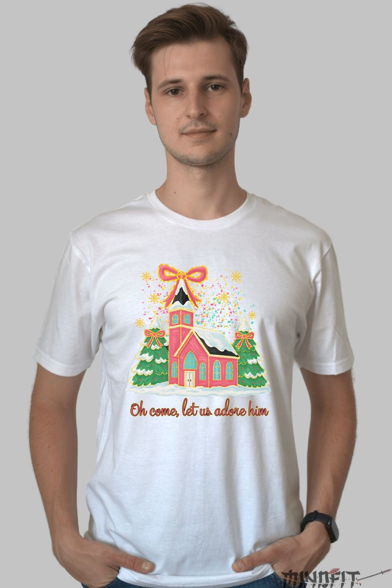 Tricou De Craciun - Biserica si Spiritul Sarbatorii barbat alb