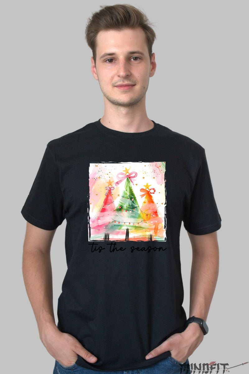 Tricou De Craciun - Brad Colorat Magic barbat negru