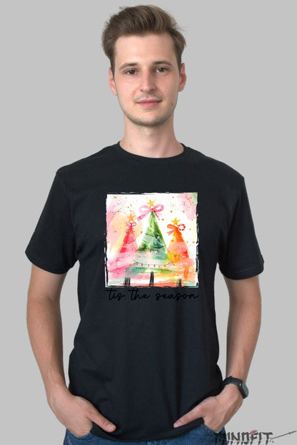 Tricou De Craciun - Brad Colorat Magic barbat negru