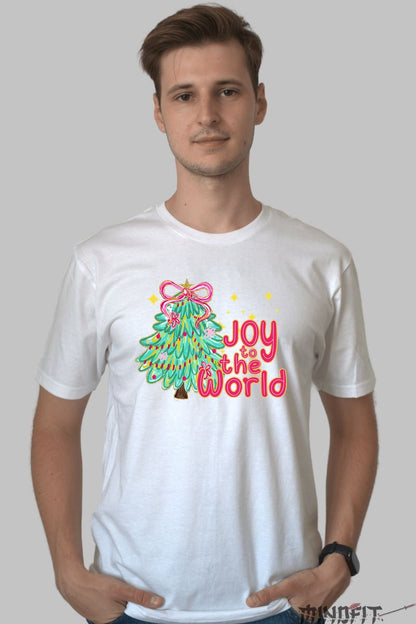 Tricou De Craciun - Bradul Magic Joy To The World barbat alb
