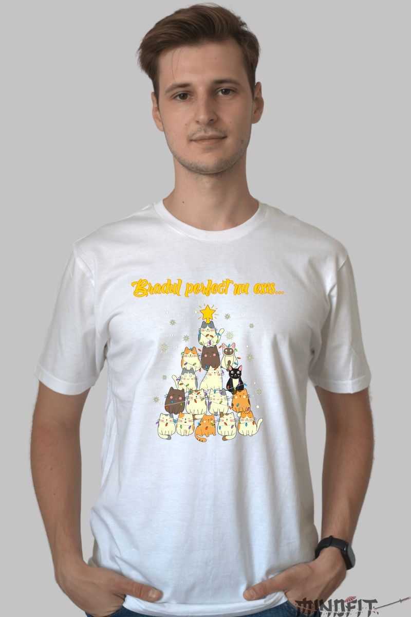 Tricou De Craciun - Bradul Perfect Cu Pisici barbat alb