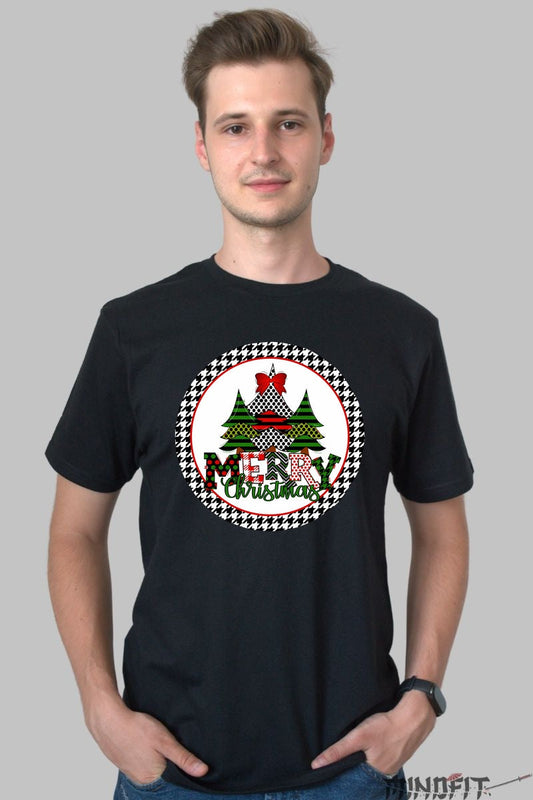 Tricou De Craciun - Braduti Cu Fundita Si Mesaj Festiv barbat negru