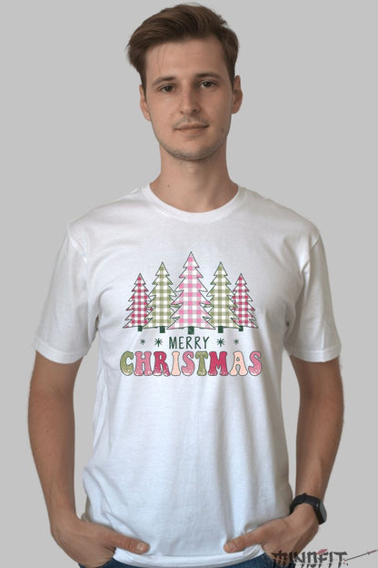 Tricou De Craciun - Braduti Festivi Carouri barbat alb