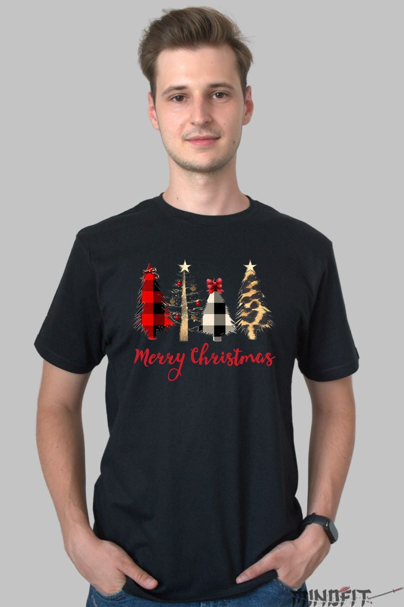 Tricou De Craciun - Braduti Magici Merry Christmas barbat negru