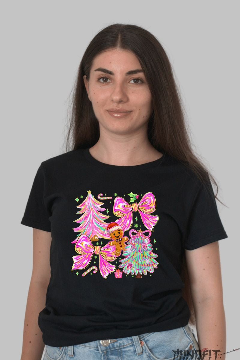 Tricou De Craciun - Braduti Si Fundite Magice dama negru