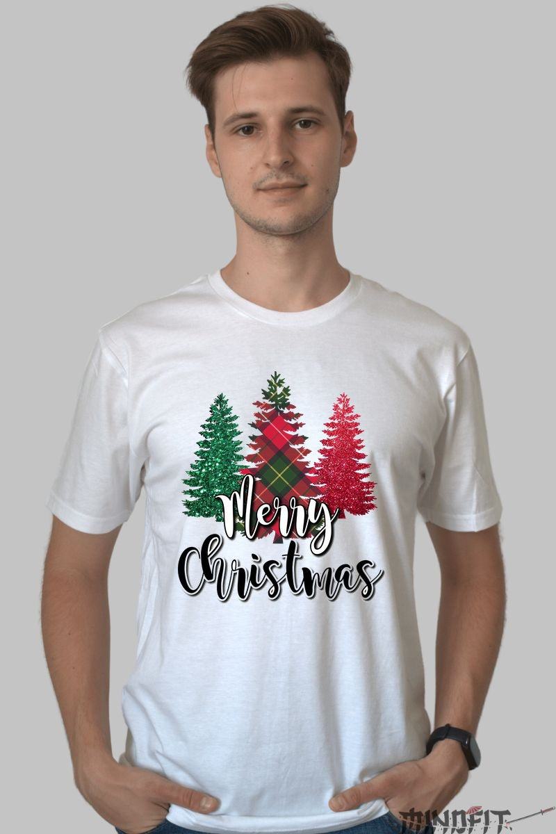 Tricou De Craciun - Braduti Stralucitori Cu Mesaj Festiv barbat alb
