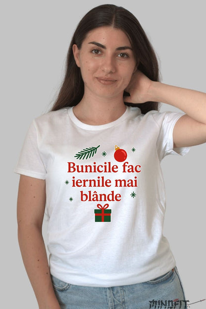 Tricou De Craciun - Bunicile Fac Iernile Mai Blande barbat negru