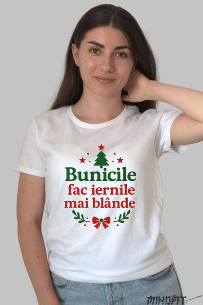 Tricou De Craciun - Bunicile Fac Iernile Mai Blande barbat negru
