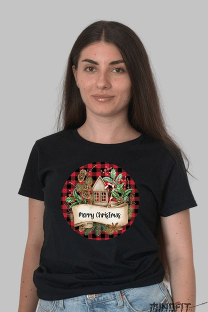 Tricou De Craciun - Casuta Magica De Sarbatori dama negru