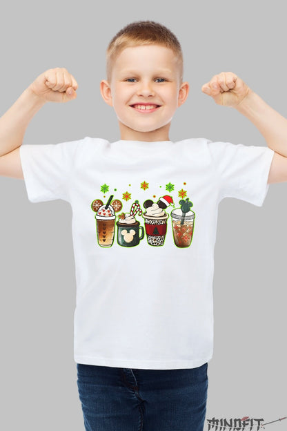 Tricou De Craciun Copii - Bauturi Festive Cu Tematica Magica baiat alb