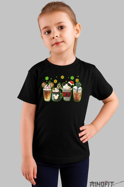 Tricou De Craciun Copii - Bauturi Festive Cu Tematica Magica fata negru