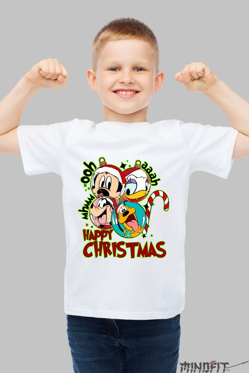 Tricou De Craciun Copii - Gasca Vesela de Sarbatori baiat alb