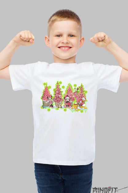 Tricou De Craciun Copii - Gasca Vesela in Padurea Fermecata baiat alb