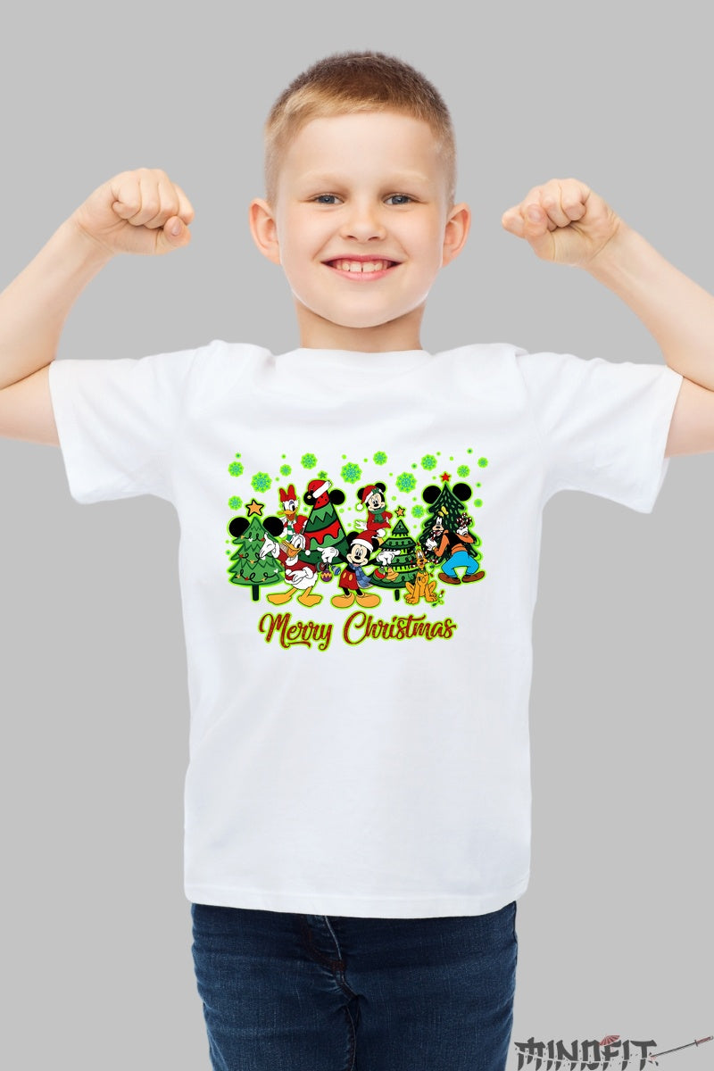 Tricou De Craciun Copii - Gasca Vesela in Sarbatoare baiat alb