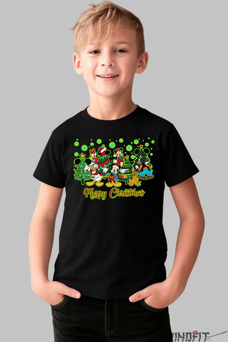 Tricou De Craciun Copii - Gasca Vesela in Sarbatoare baiat negru