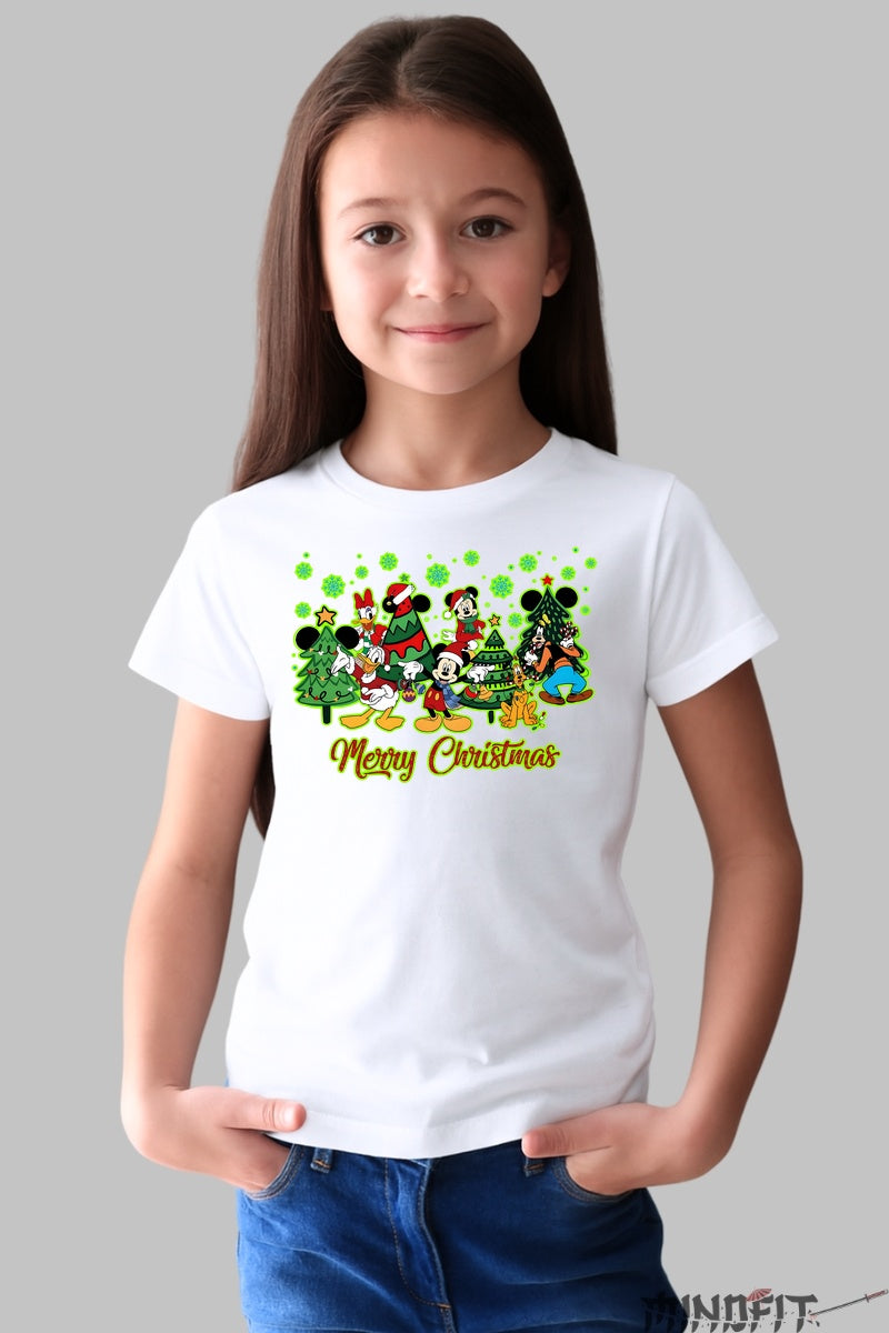 Tricou De Craciun Copii - Gasca Vesela in Sarbatoare fata alb