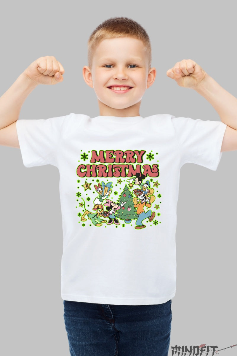 Tricou De Craciun Copii - Gasca Vesela in Sarbatoare baiat alb