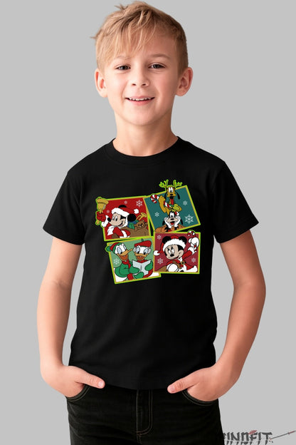 Tricou De Craciun Copii - Gasca Vesela in Sarbatoare baiat negru