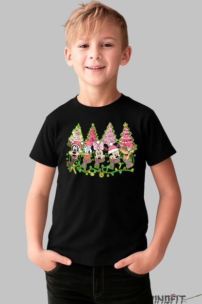 Tricou De Craciun Copii - Gasca Vesela si Bradutii Magici baiat negru