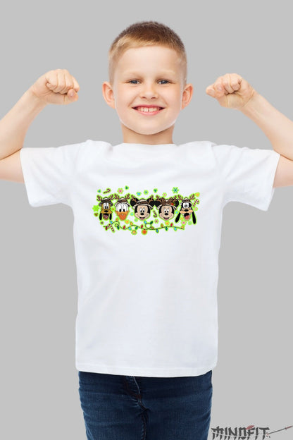 Tricou De Craciun Copii - Personaje Magice Inlantuite baiat alb