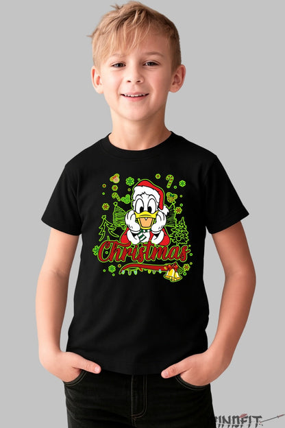Tricou De Craciun Copii - Ratoi Festiv Surprins baiat negru