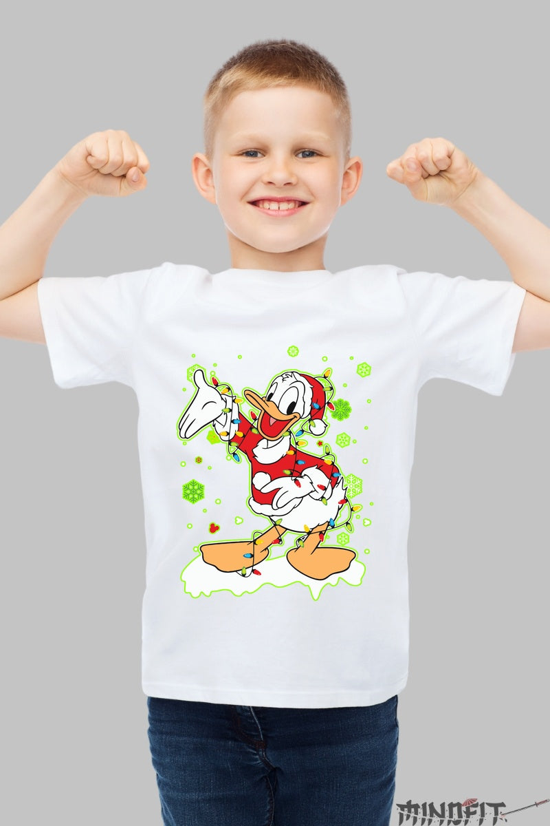 Tricou De Craciun Copii - Ratoiul Vesel Impodobit baiat alb