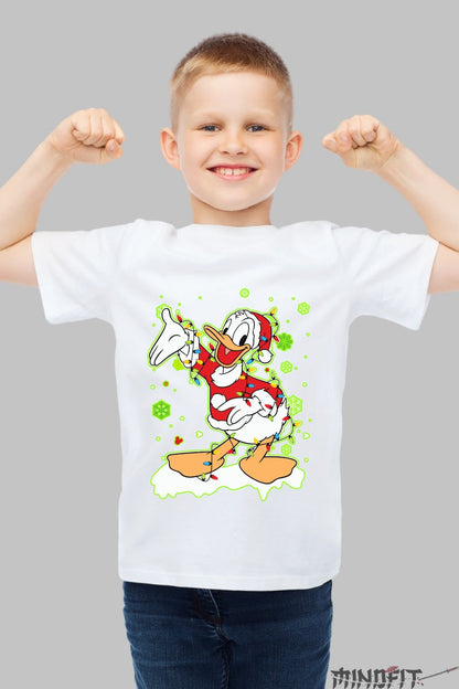 Tricou De Craciun Copii - Ratoiul Vesel Impodobit baiat alb