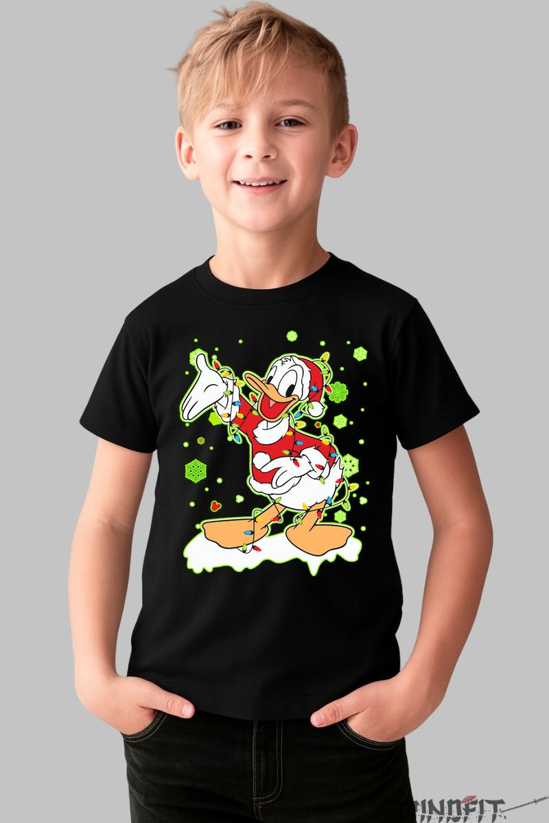 Tricou De Craciun Copii - Ratoiul Vesel Impodobit baiat negru