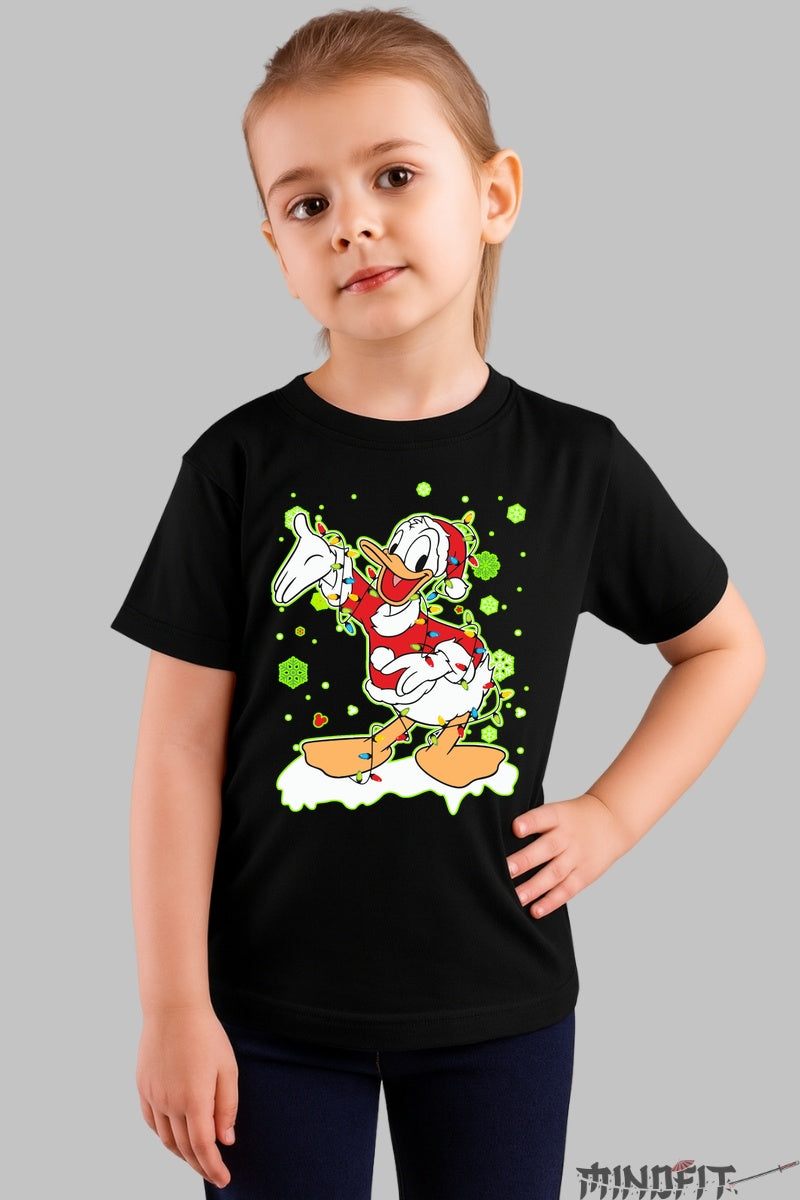 Tricou De Craciun Copii - Ratoiul Vesel Impodobit fata negru