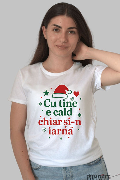 Tricou De Craciun - Cu Tine E Cald Chiar Si-N Iarna barbat negru