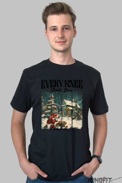 Tricou De Craciun - Every Knee Shall Bow barbat negru