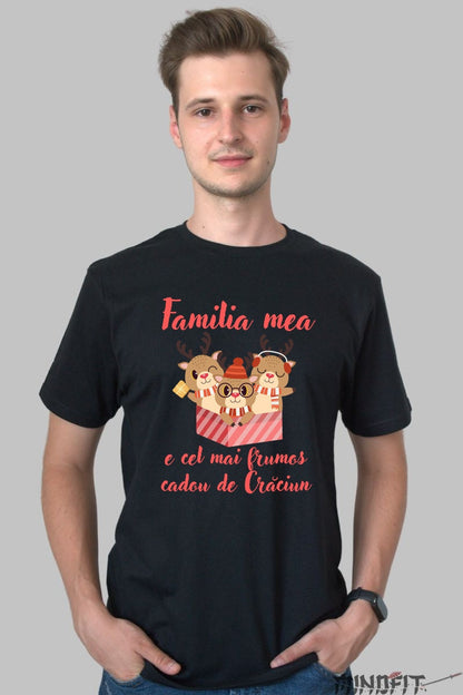 Tricou De Craciun - Familia Mea Cadou Special barbat negru