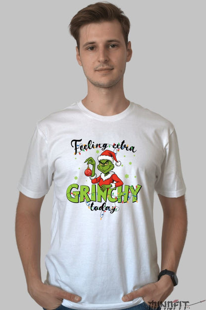 Tricou De Craciun - Feeling Grinchy Today barbat alb