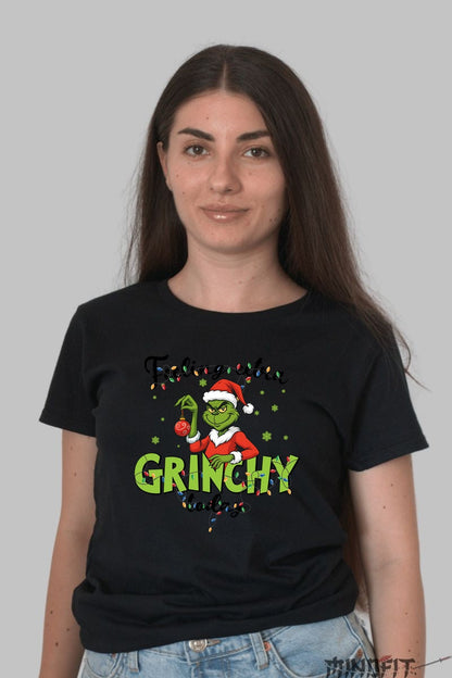 Tricou De Craciun - Feeling Grinchy Today dama negru