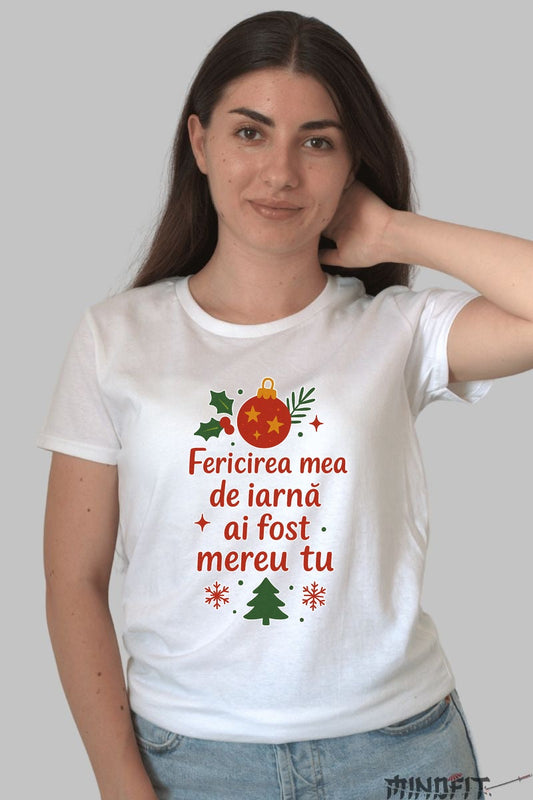 Tricou De Craciun - Fericirea Mea De Iarna barbat negru