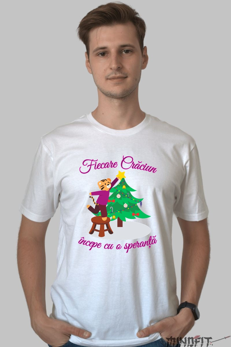 Tricou De Craciun - Fiecare Craciun Incepe Cu O Speranta barbat alb
